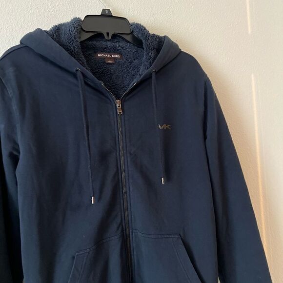Michael Kors Blue Navy Warm Women Zip Hoodie  size Small - Picture 6 of 6